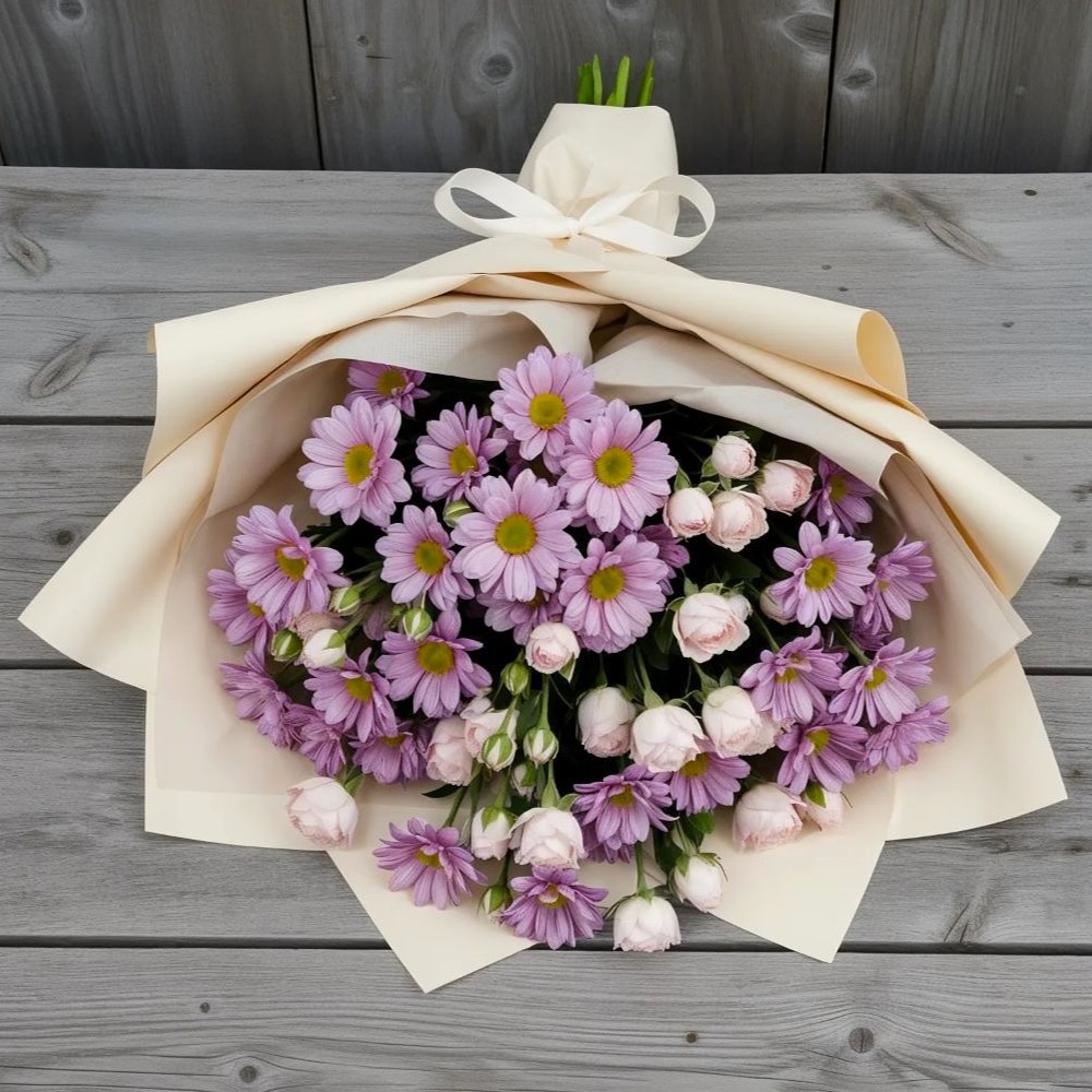 Букет цветов из: Розы и Хризантемы в Верее Раменского района