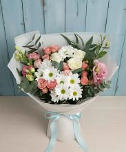 Букет цветов из:  Розы, Лизиантусы и Хризантемы в Верее Раменского района