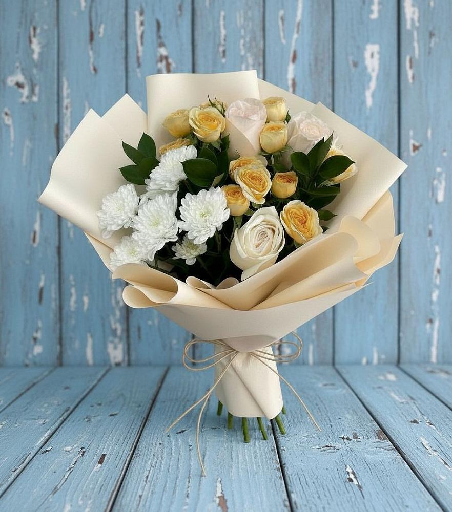 Букет цветов из: Розы и Хризантемы в Верее Раменского района