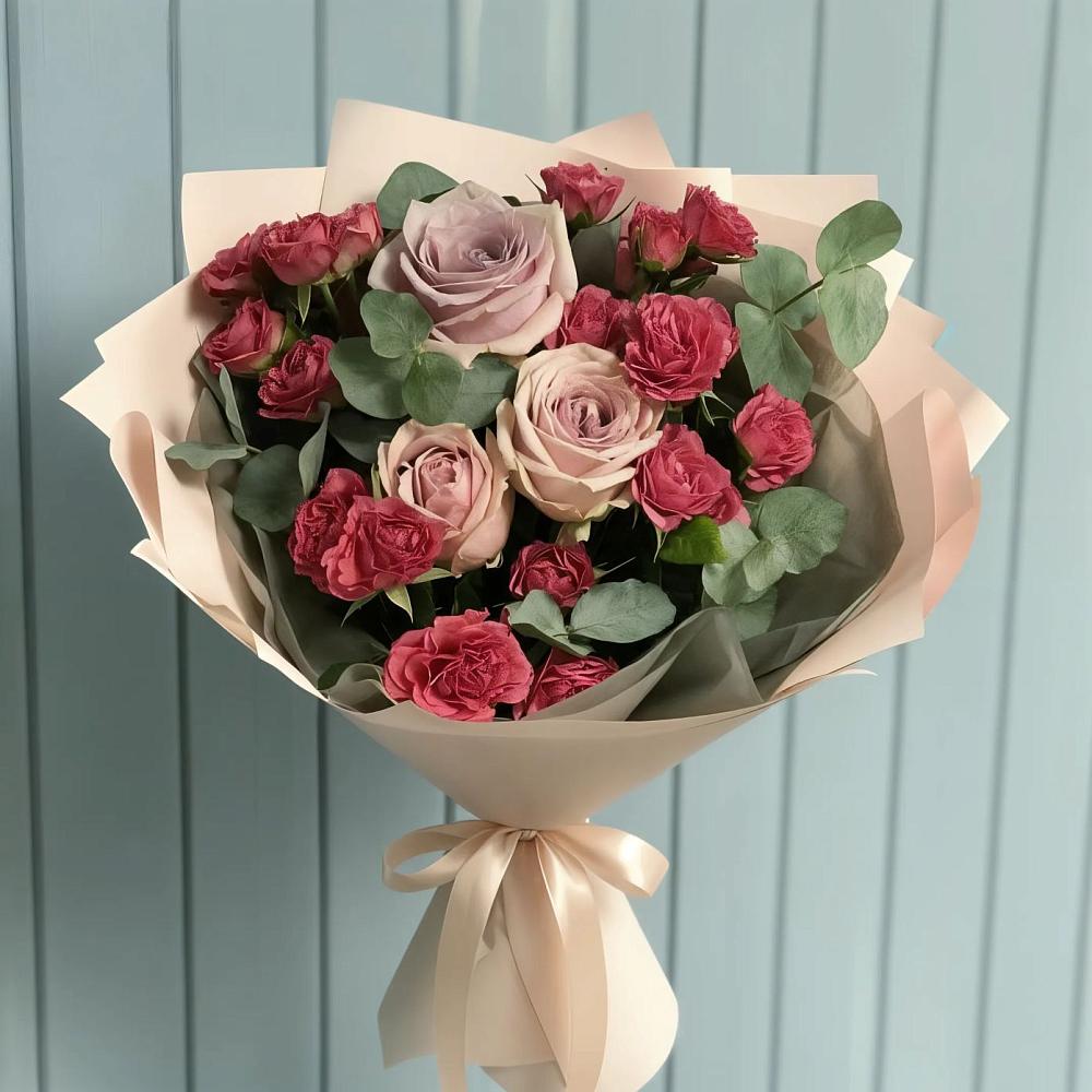 Букет цветов из: Гвоздики и Розы в Верее Раменского района