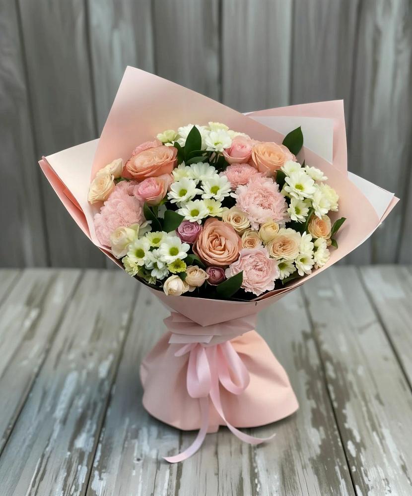 Букет цветов из: Гвоздики, Розы и Хризантемы в Верее Раменского района