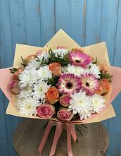 Букет цветов из:  Розы, Герберы и Хризантемы #REPLACE_PRED# Верее Раменского района