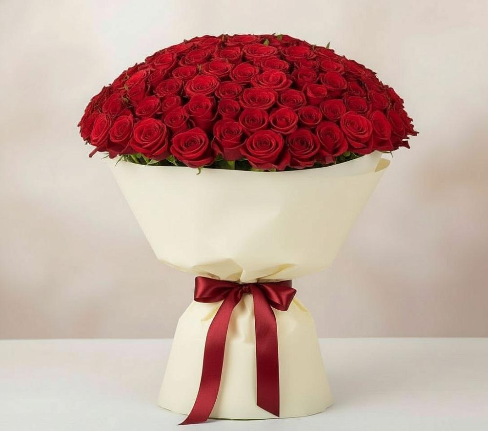 Букет 101 Красная роза Милано в Верее Раменского района