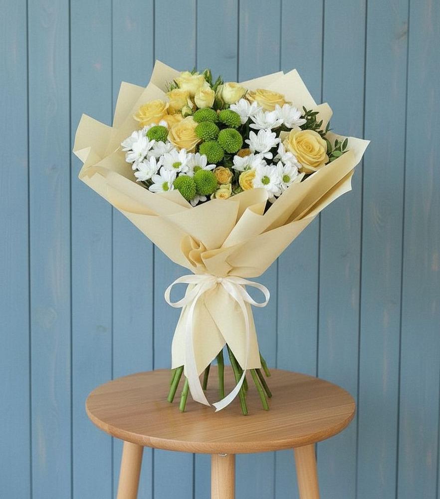 Букет цветов из: Хризантемы и Розы в Верее Раменского района