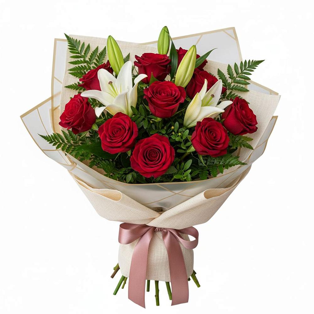 Букет цветов из: Лилии и Розы в Верее Раменского района