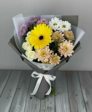 Букет цветов из:  Розы, Герберы и Хризантемы #REPLACE_PRED# Верее Раменского района