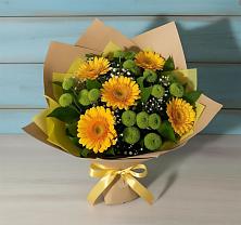 Букет цветов из:  Герберы и Хризантемы в Верее Раменского района