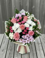 Букет цветов из:  Альстромерии, Гвоздики, Розы и Хризантемы #REPLACE_PRED# Верее Раменского района