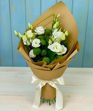 Букет цветов из:  Хризантемы и Лизиантусы #REPLACE_PRED# Верее Раменского района