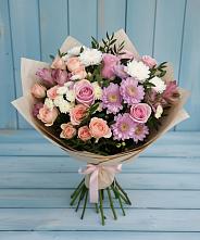 Букет цветов из:  Хризантемы, Розы и Альстромерии в Верее Раменского района