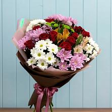Букет цветов из:  Розы, Хризантемы и Альстромерии в Верее Раменского района