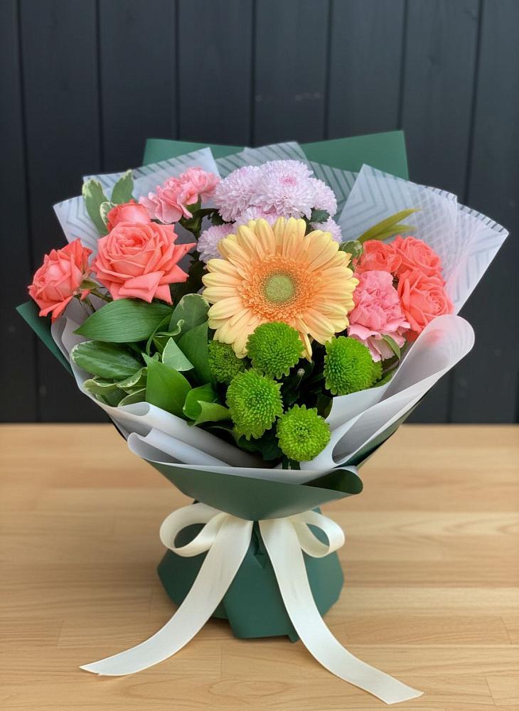 Букет цветов из: Гвоздики, Розы, Герберы и Хризантемы в Верее Раменского района